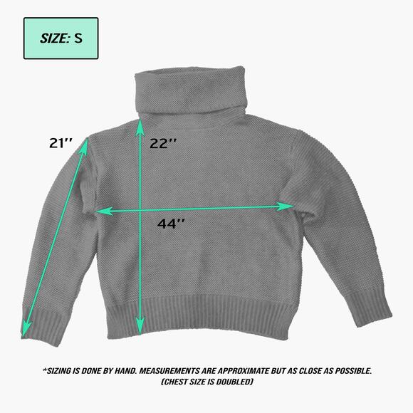 IN LOOM Oversized Chunky Knit Turtleneck Sweater (Taupe/Tan | Size S) - Picture 7 of 7